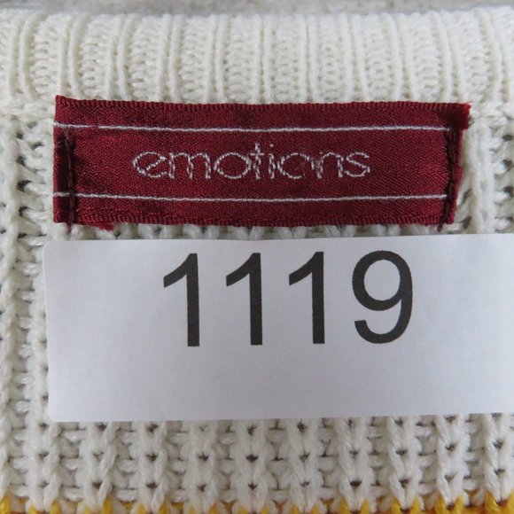 Emotions* Women's Long Sleeve V-Neck Straight Hem Ribbed‎ Sweater~ Size Large - Picture 4 of 8